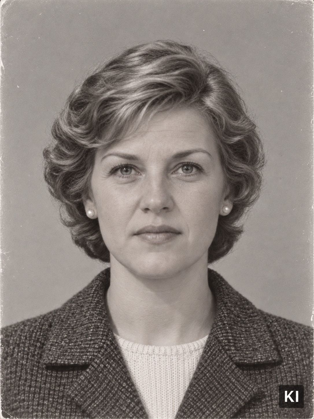 KI-generiertes Musterbild: Das Führerscheinbild im Jahr 1963